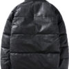 men’s black genuine sheepskin stand collar winter warm leather jacket