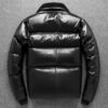 men’s black genuine sheepskin faux fur collar cool fashionable warm