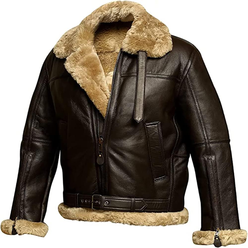 men’s shearling leather jacket premium winter wear men’s shearling leather jacket premium winter wear
