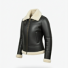 premium shearling aviator jacket black for women