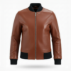 men’s classic leather bomber jacket premium finish