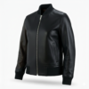 men’s classic leather bomber jacket premium finish