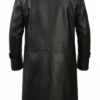 men’s black shearling leather long coat