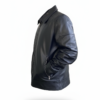 luxury men’s leather zip jacket
