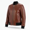 men’s classic leather bomber jacket premium finish
