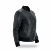 premium leather bomber jacket with ribbed collar premium leather bomber jacket with ribbed collar