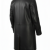 men’s black shearling leather long coat