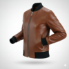 men’s classic leather bomber jacket premium finish