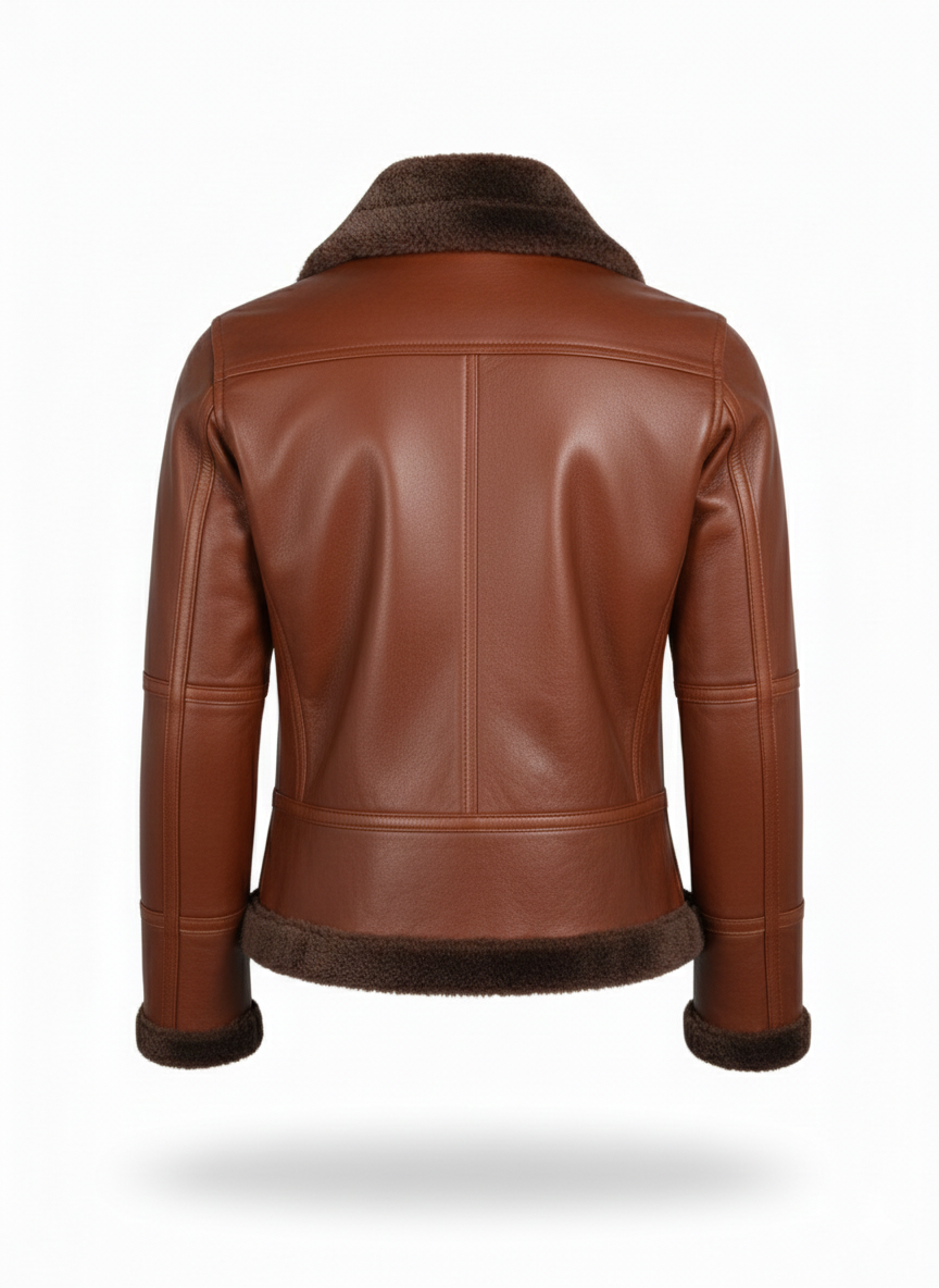 women’s premium winter leather style jacket with fur collar women’s premium winter leather style jacket with fur collar