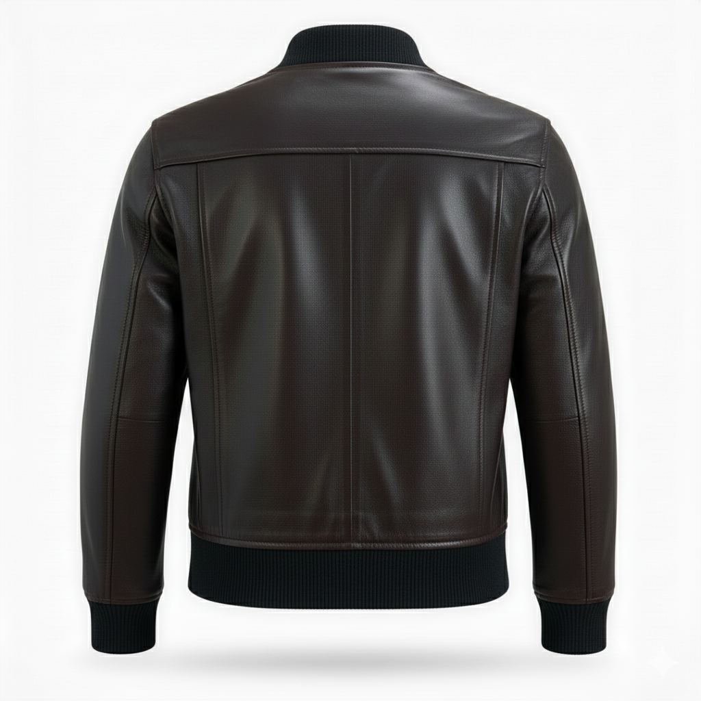 men’s classic leather bomber jacket premium finish
