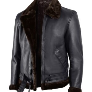 men’s shearling leather aviator jacket