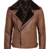 men’s shearling leather biker jacket – premium winter aviator style men’s shearling leather biker jacket – premium winter aviator style
