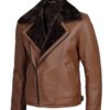 men’s shearling leather biker jacket – premium winter aviator style men’s shearling leather biker jacket – premium winter aviator style
