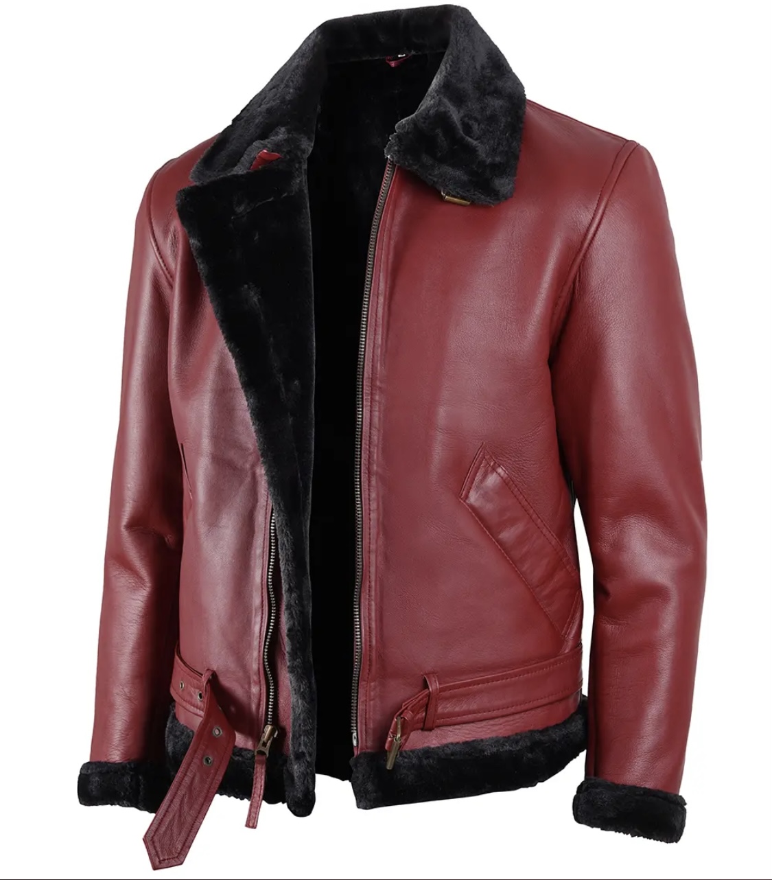 men’s shearling leather aviator jacket