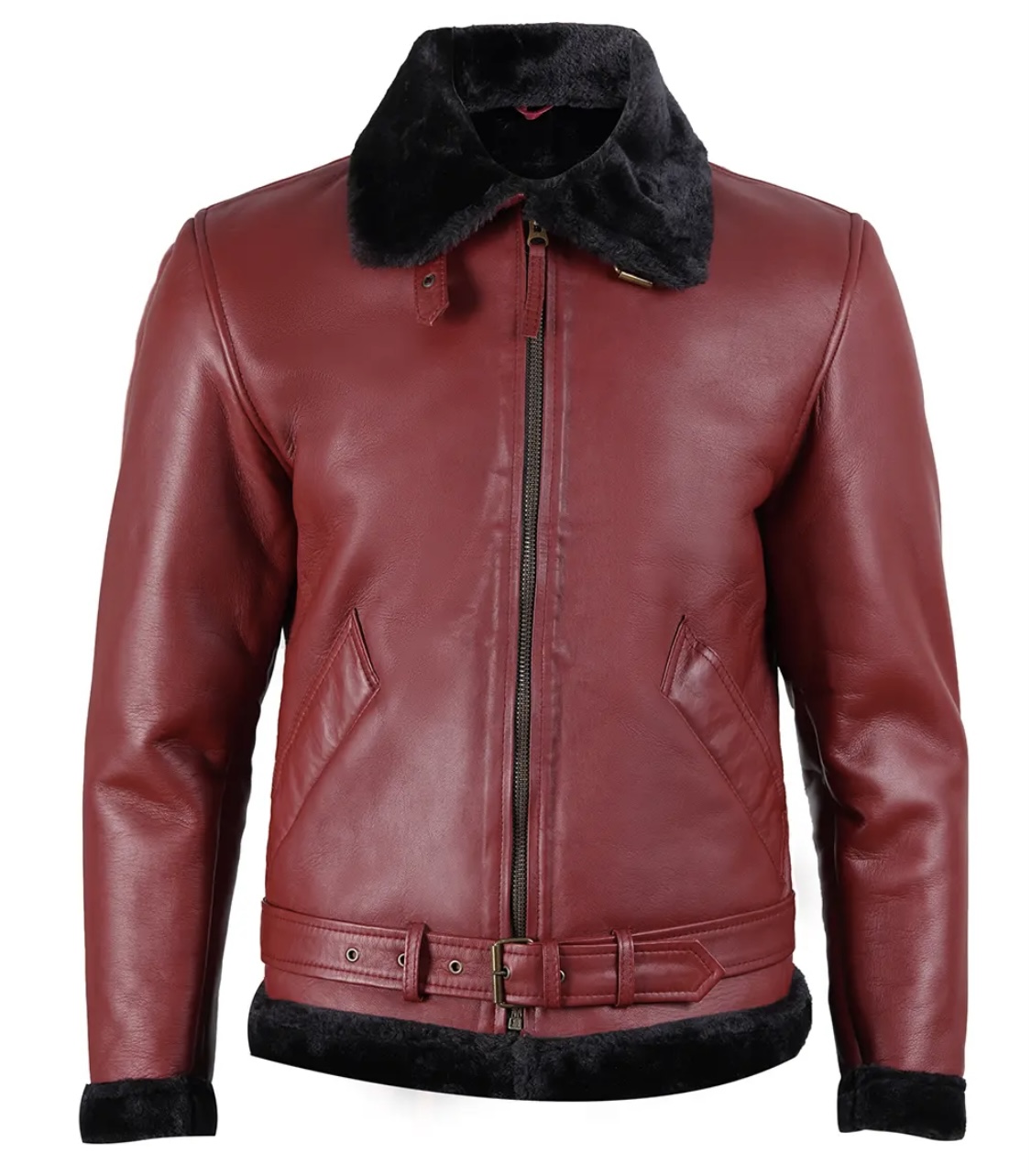 men’s shearling leather aviator jacket