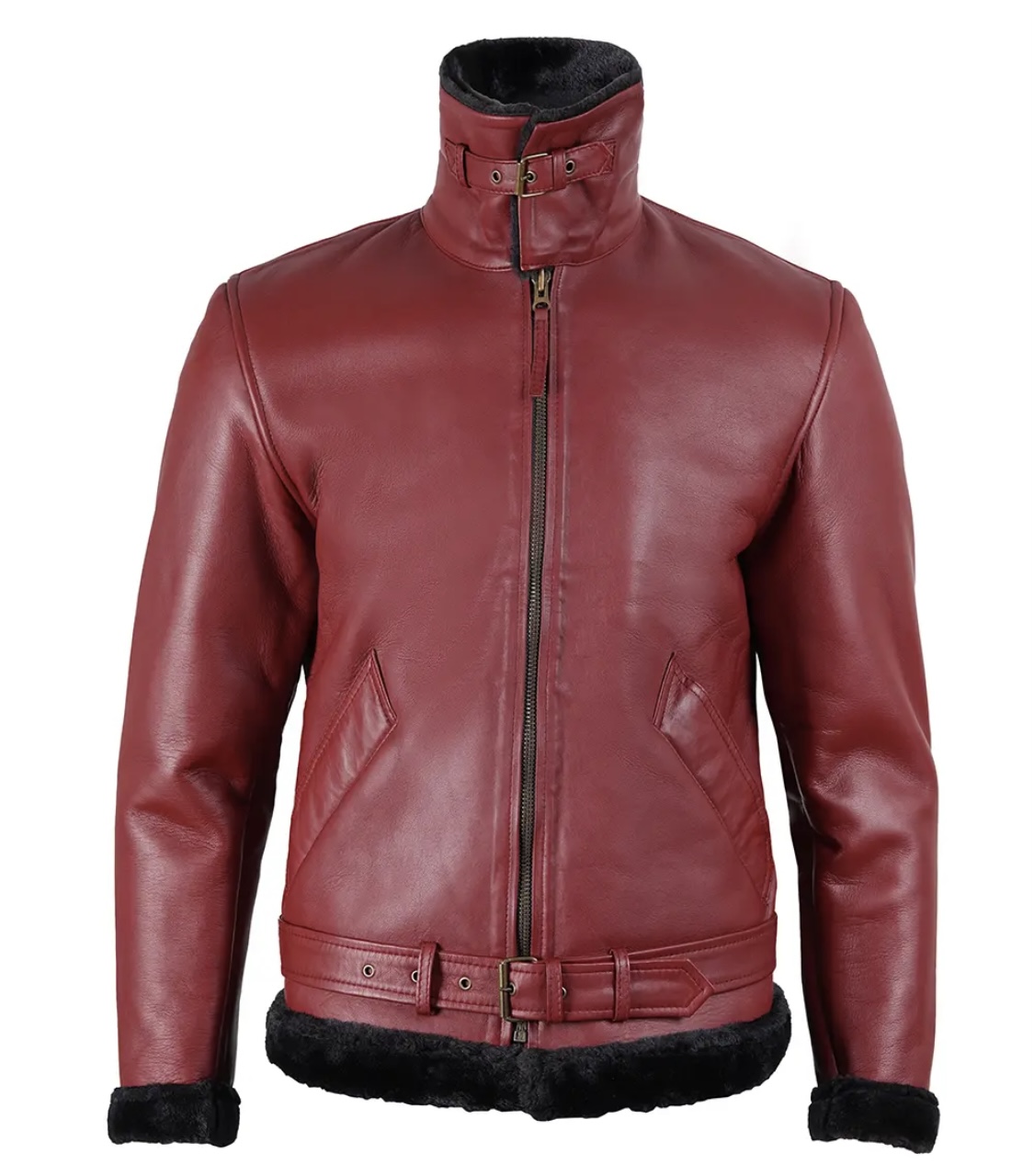 men’s shearling leather aviator jacket