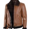 men’s shearling leather aviator jacket