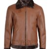men’s shearling leather aviator jacket