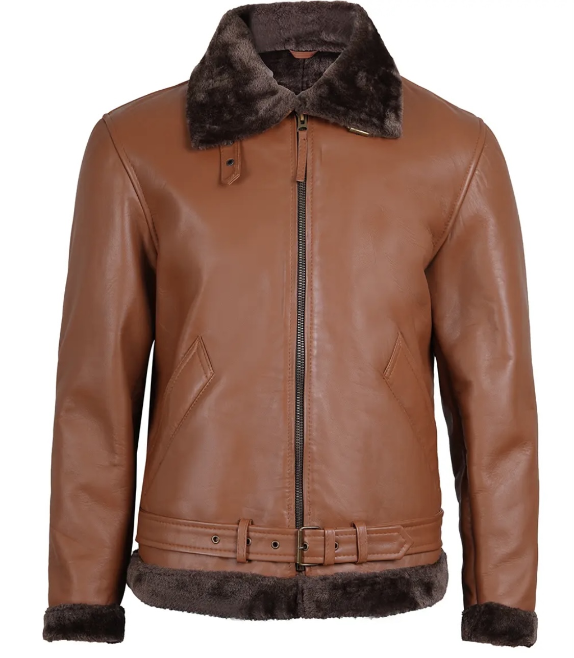 men’s shearling leather aviator jacket