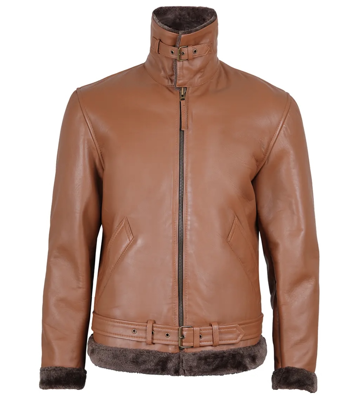 men’s shearling leather aviator jacket
