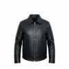 luxury men’s leather zip jacket