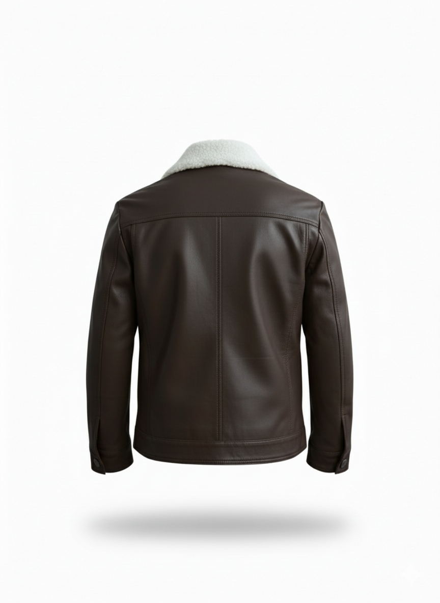 men’s premium shearling collar leather jacket men’s premium shearling collar leather jacket