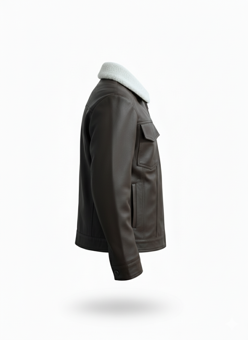 men’s premium shearling collar leather jacket men’s premium shearling collar leather jacket