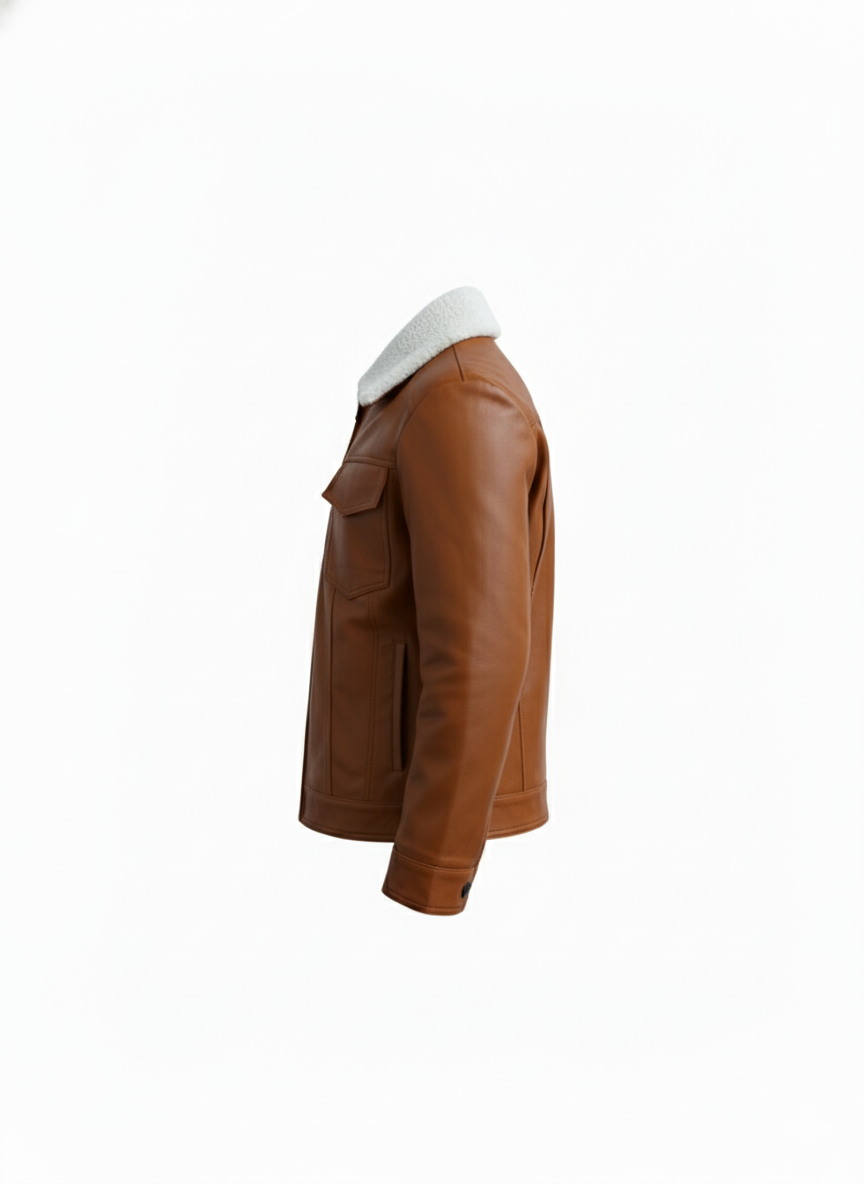 men’s premium shearling collar leather jacket men’s premium shearling collar leather jacket