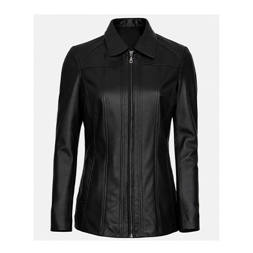 Women's Black Real Lambskin Leather Car Coat