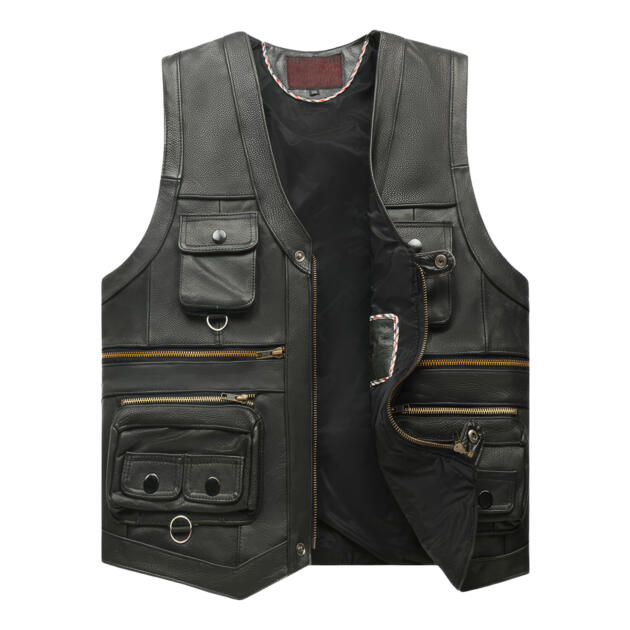 Men’s Black Cowhide Café Racer Vest