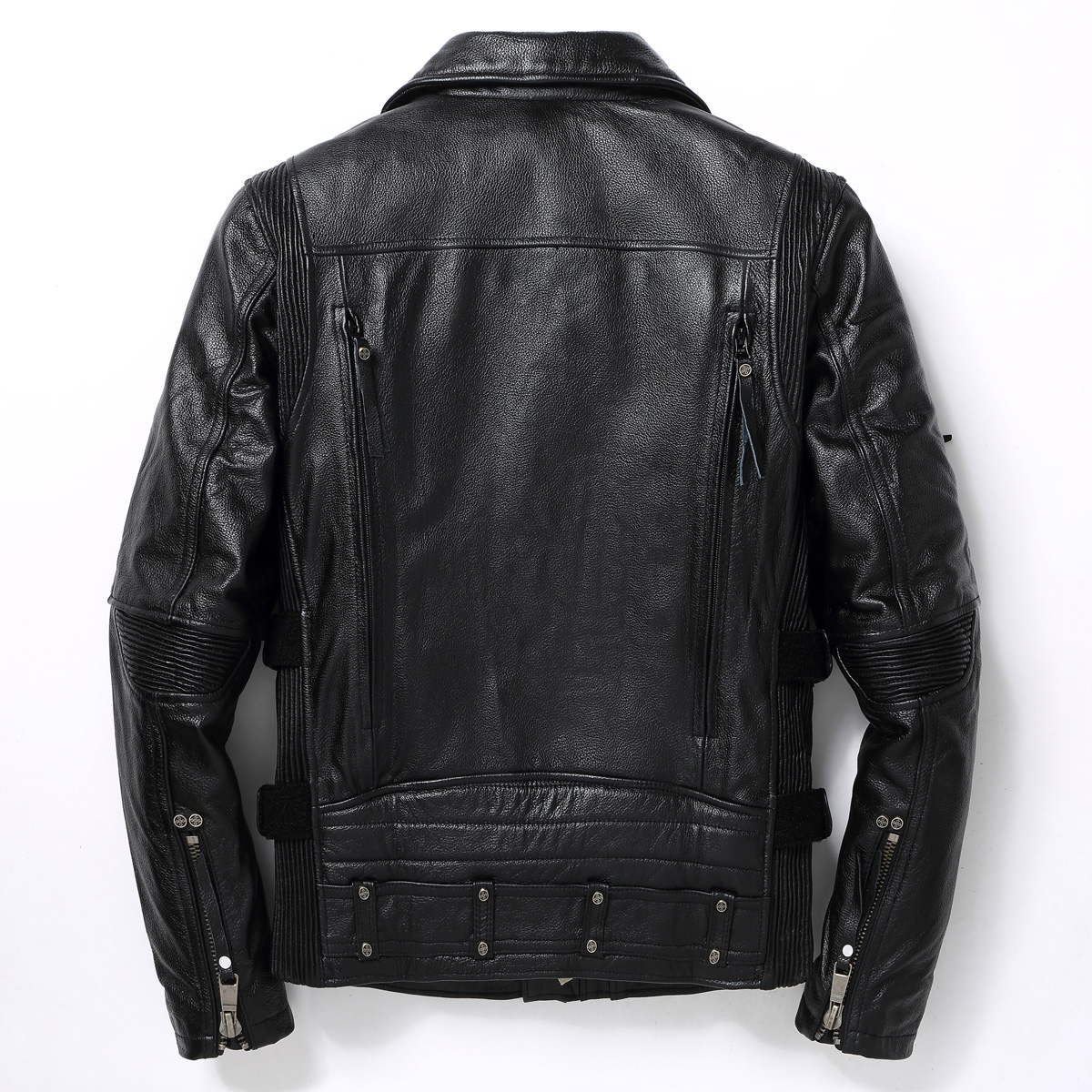 Men’s Vintage Distress Black Brando Biker Genuine Cowhide Lapel Collar Asymmetric Motorcycle Rider Classic Slim Fit Leather Jacket - Image 2