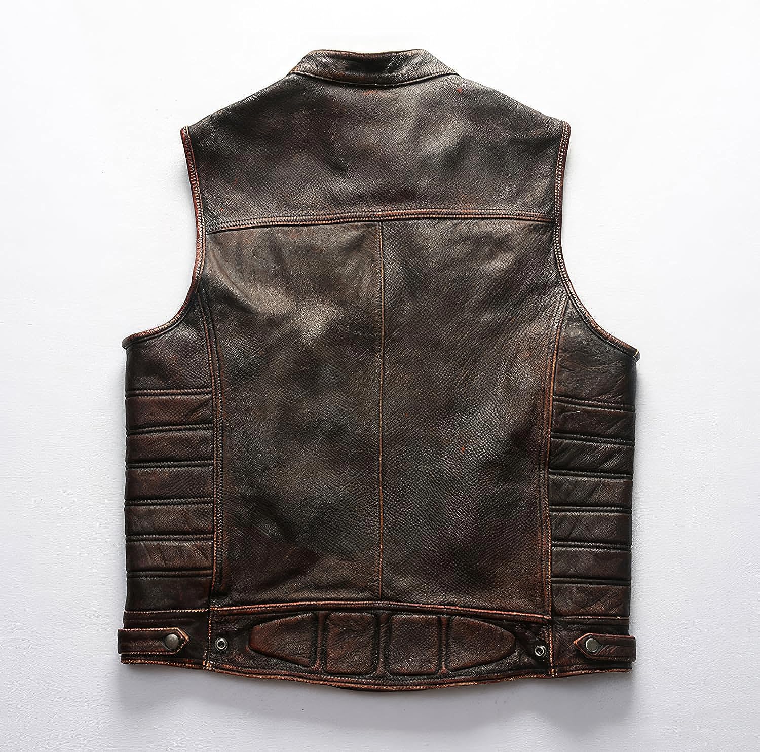 Men’s Genuine Sheepskin Moto Vest - Image 4