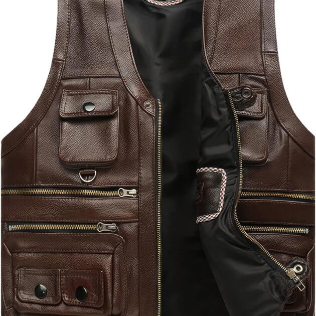 Men’s Black Cowhide Café Racer Vest