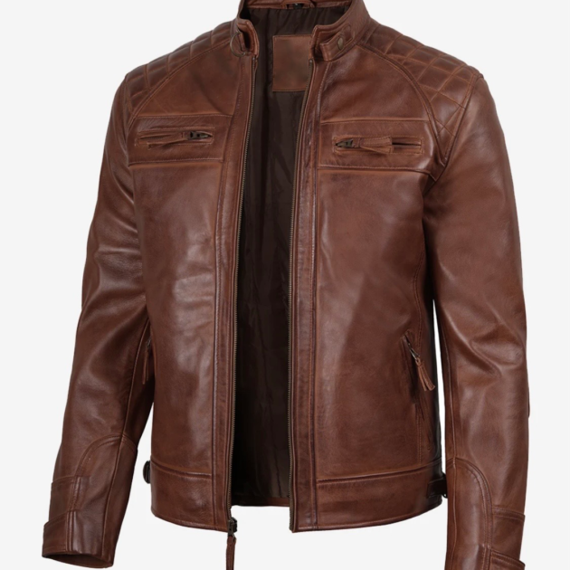 Men’s genuine lambskin leather biker Style Jacket