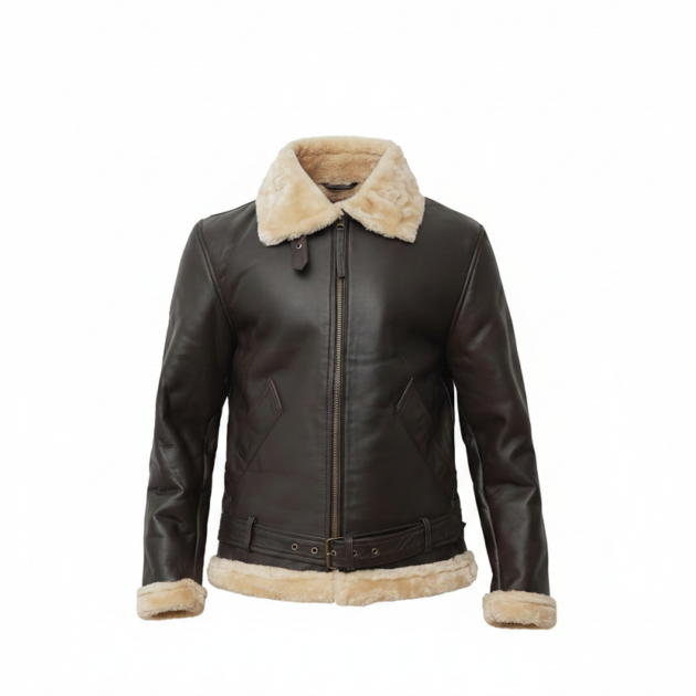 Men’s Black Leather Shearling Jacket