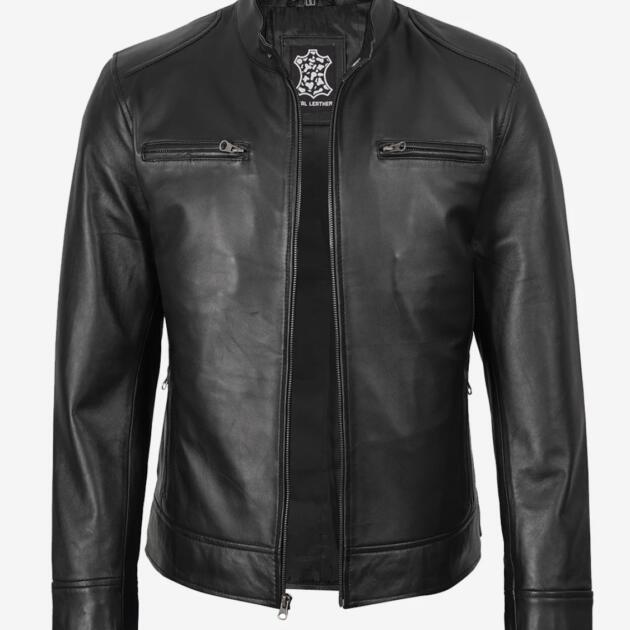 Man Classic Black Leather Jacket