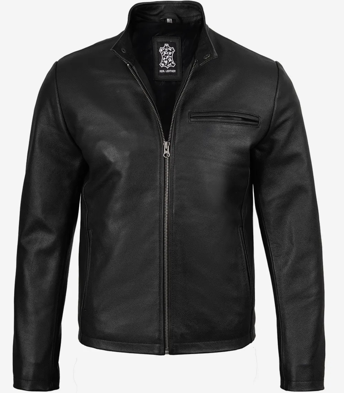 Men’s Real Leather Bomber Zipper Jacket - Image 2