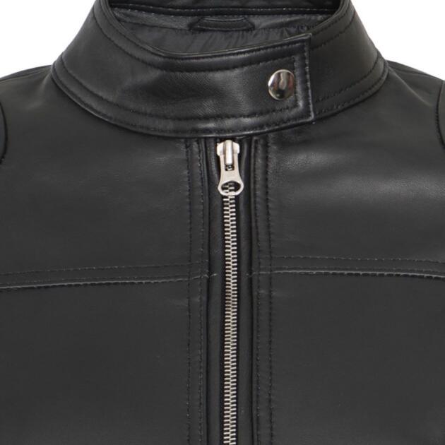 Women’s Black Cropped Leather Jacket – Premium Zipper Stylish Short Jacket