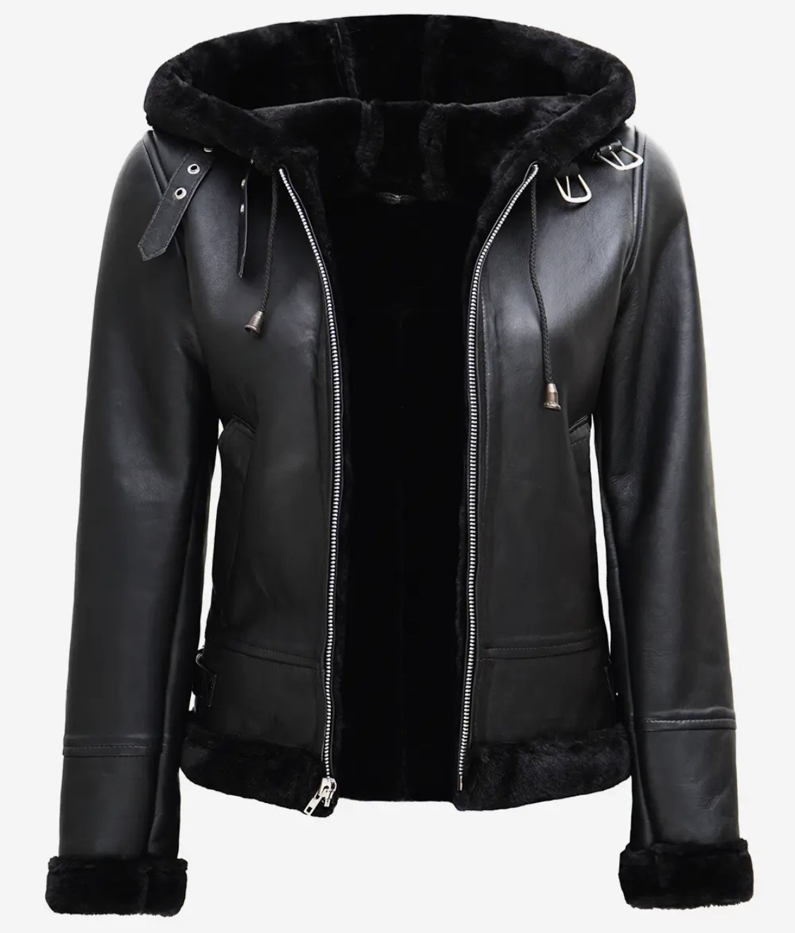 Woman's Real Leather - Shearling Jacket - Image 2