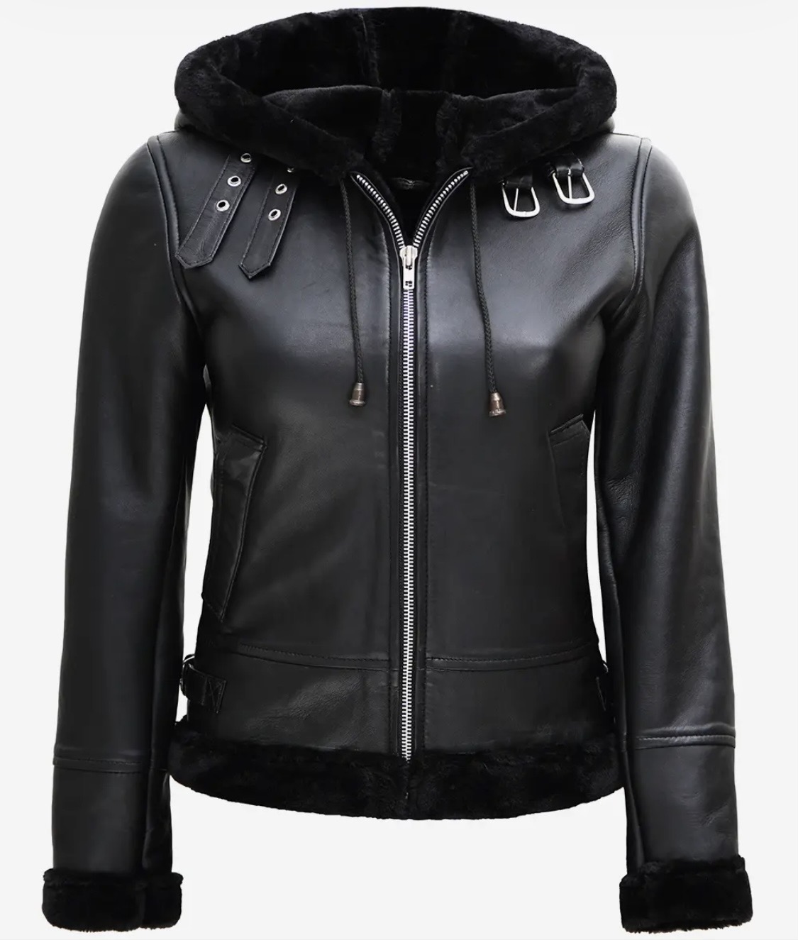 Woman's Real Leather - Shearling Jacket - Image 4