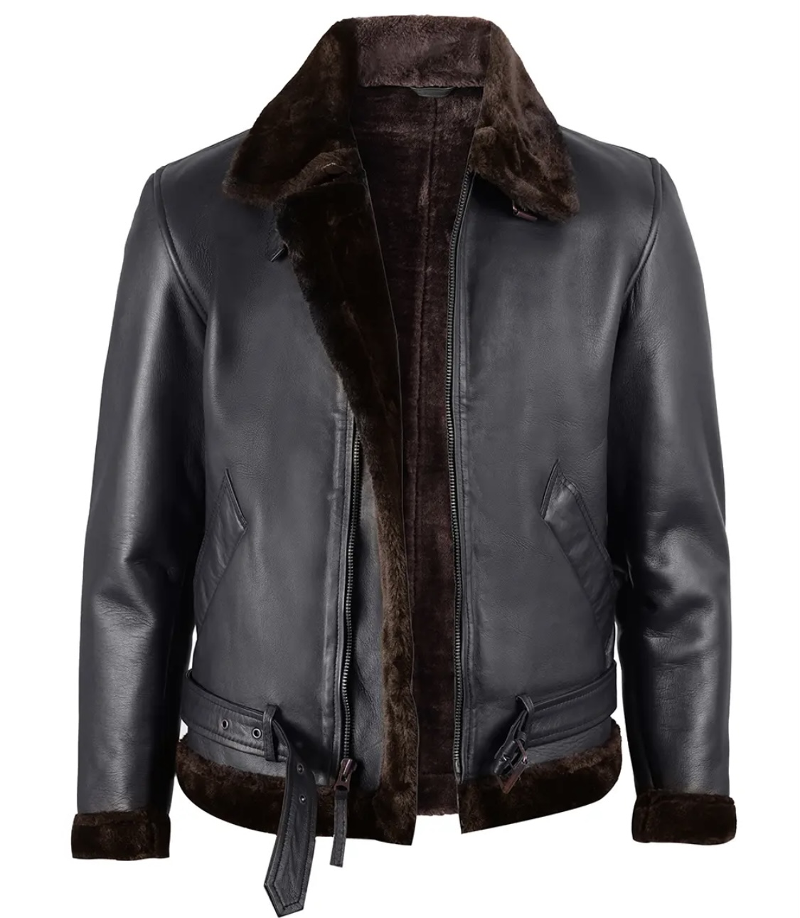 Man's Real Leather - Shearling Jacket - Image 5