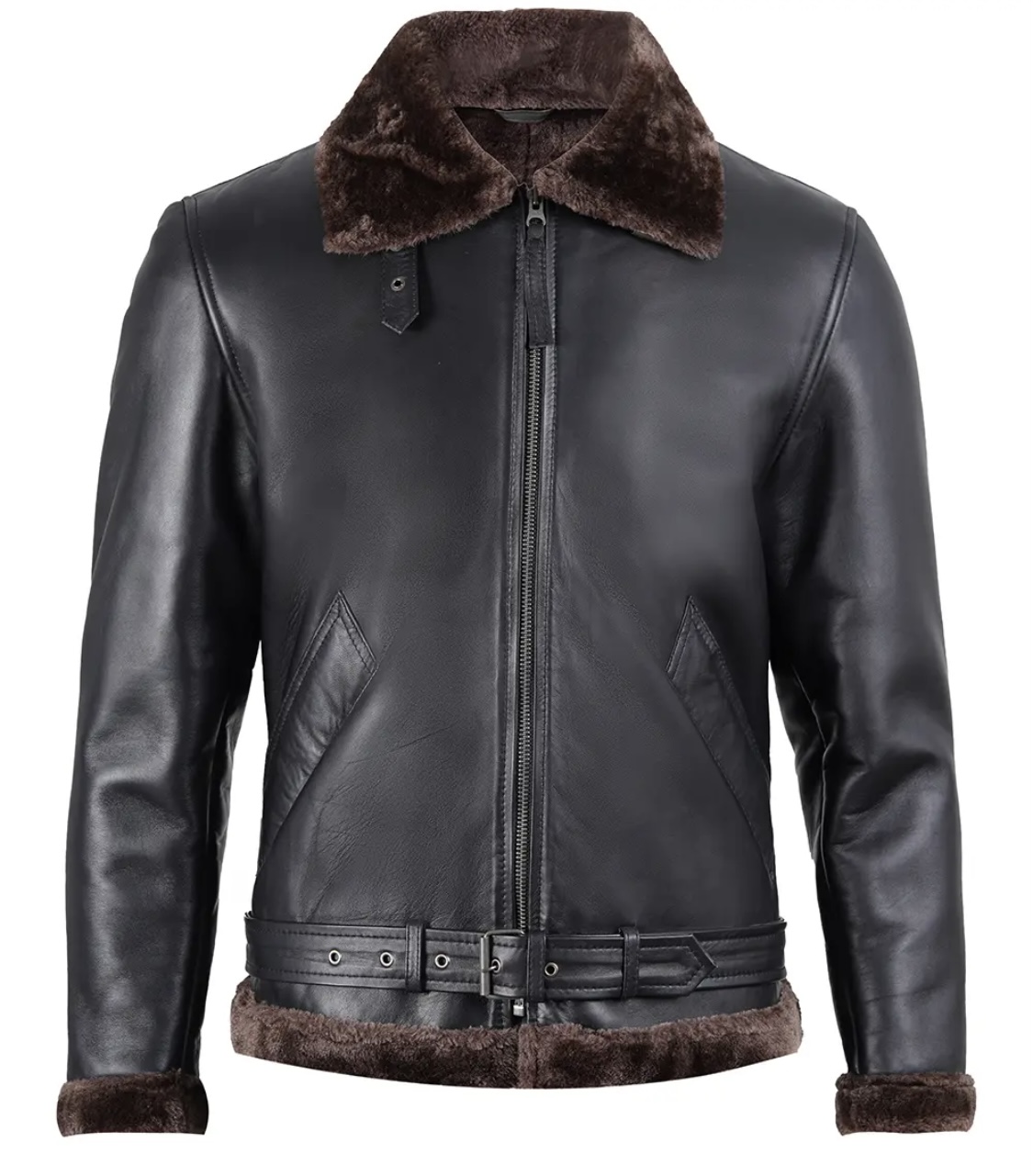 Man's Real Leather - Shearling Jacket - Image 4