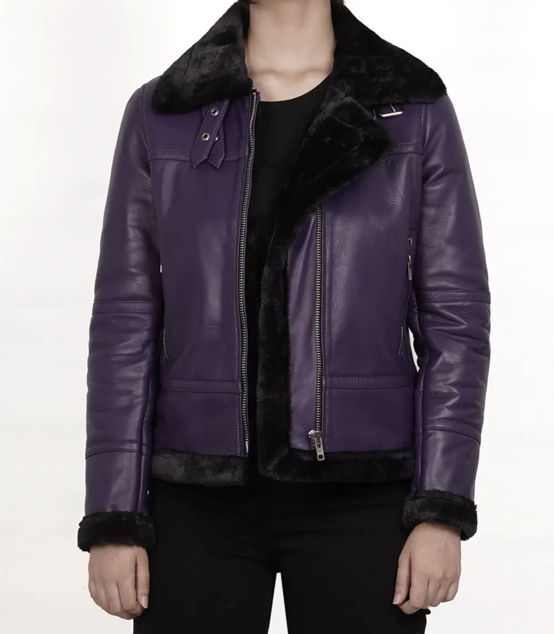 Woman's Real Leather - Shearling Jacket - Image 8
