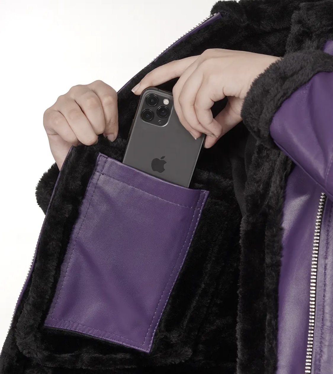 Woman's Real Leather - Shearling Jacket - Image 2