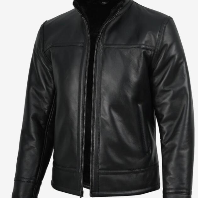 Black Leather Jacket Bomber