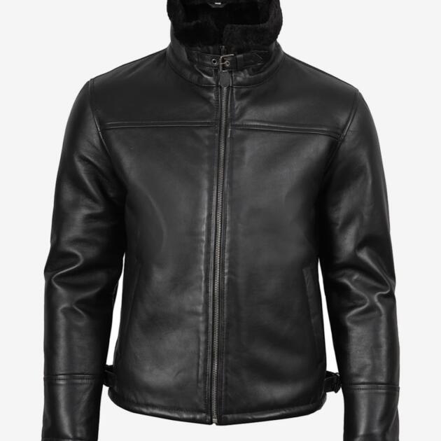 Man's B3 Bomber Black Leather - Shearling Jacket